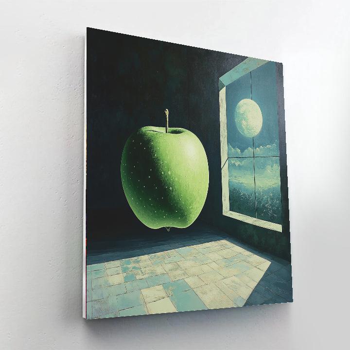 Rene Magritte Inspired Moonlit Apple paint by color