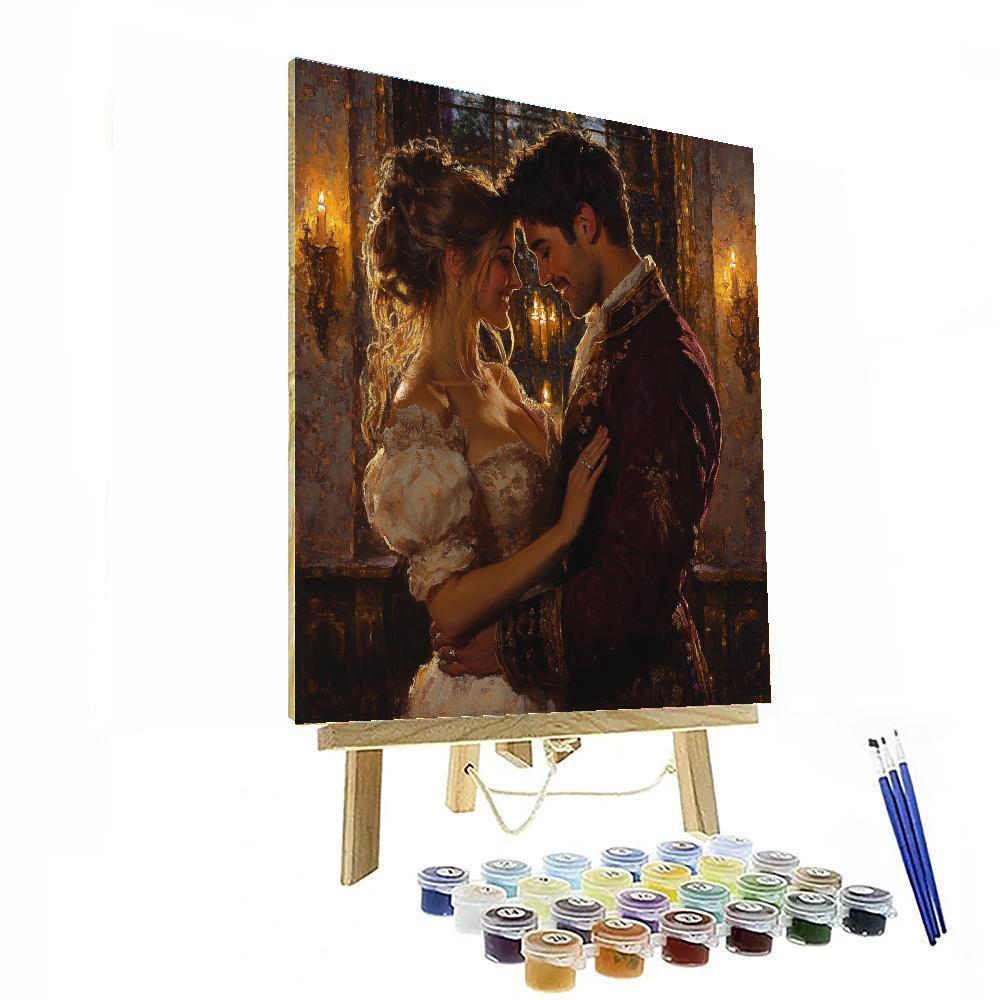Francesco Hayez Inspired Romantic Embrace paint by color