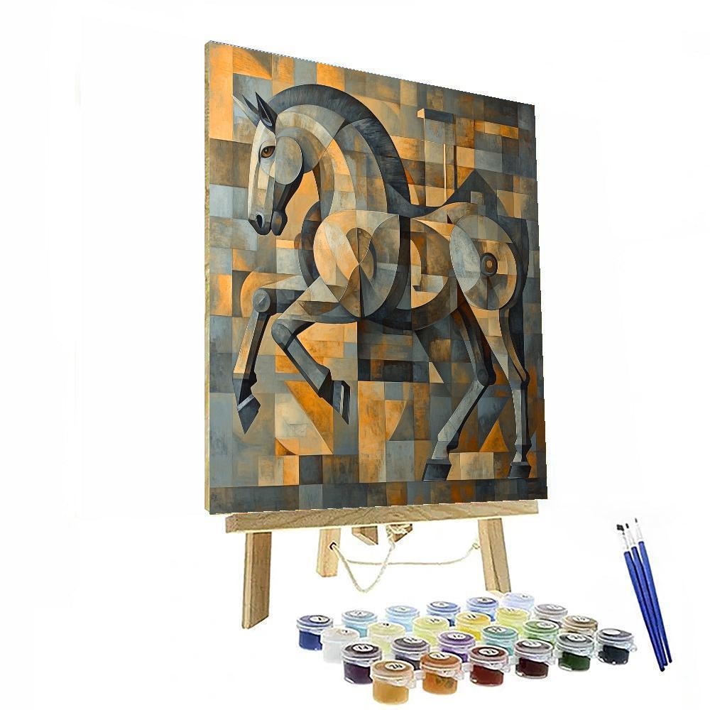 Picasso Inspired Mechanical Horse paint by number