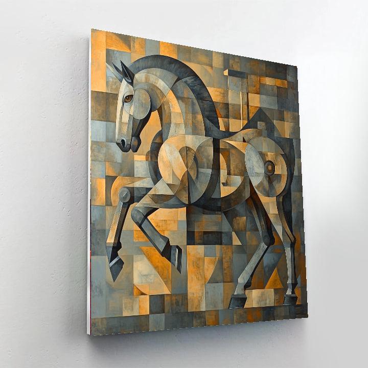 Picasso Inspired Mechanical Horse paint by number