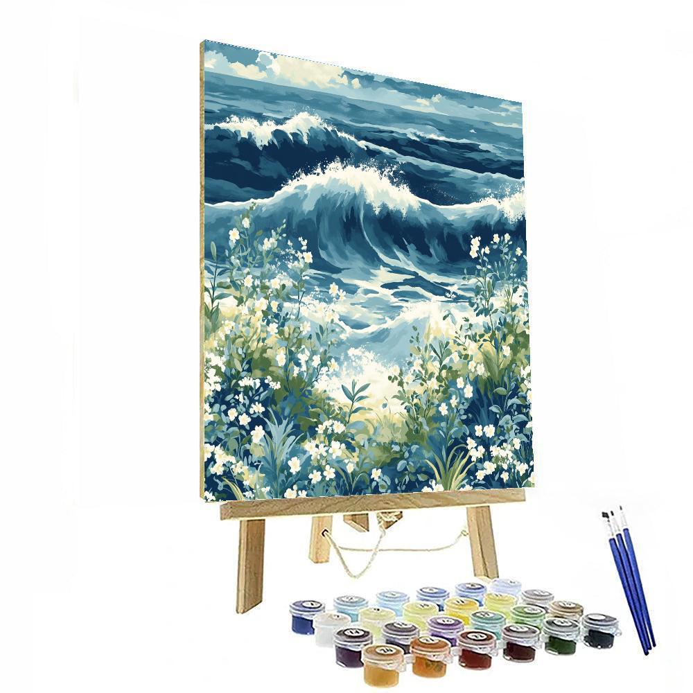 Hokusai Inspired Coastal Wave Garden Paint by numbers kits