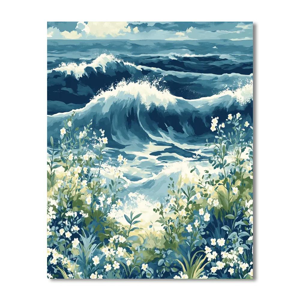 Hokusai Inspired Coastal Wave Garden Paint by numbers kits