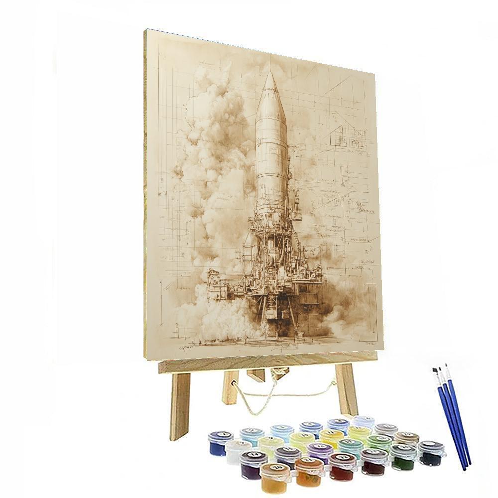 Leonardo Da Vinci Inspired Inventor Sketchbook Number painting