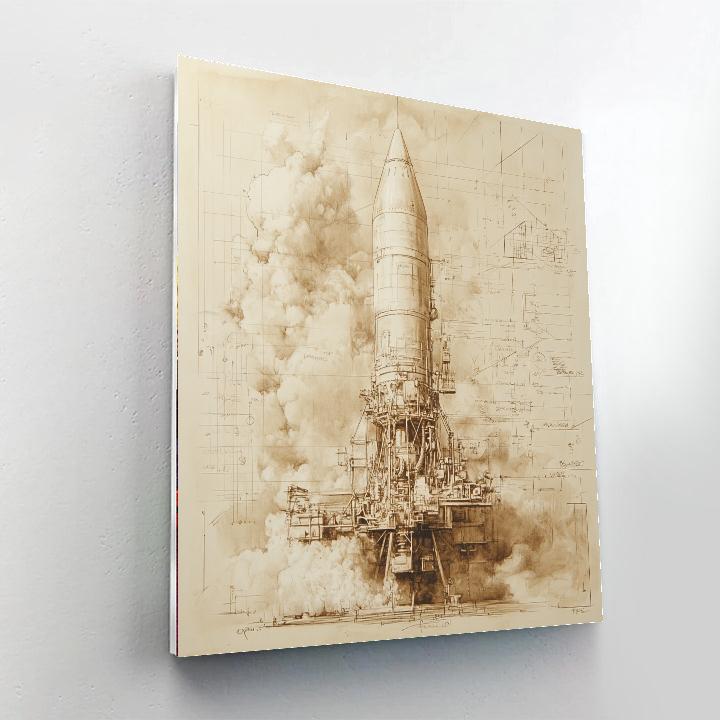 Leonardo Da Vinci Inspired Inventor Sketchbook Number painting