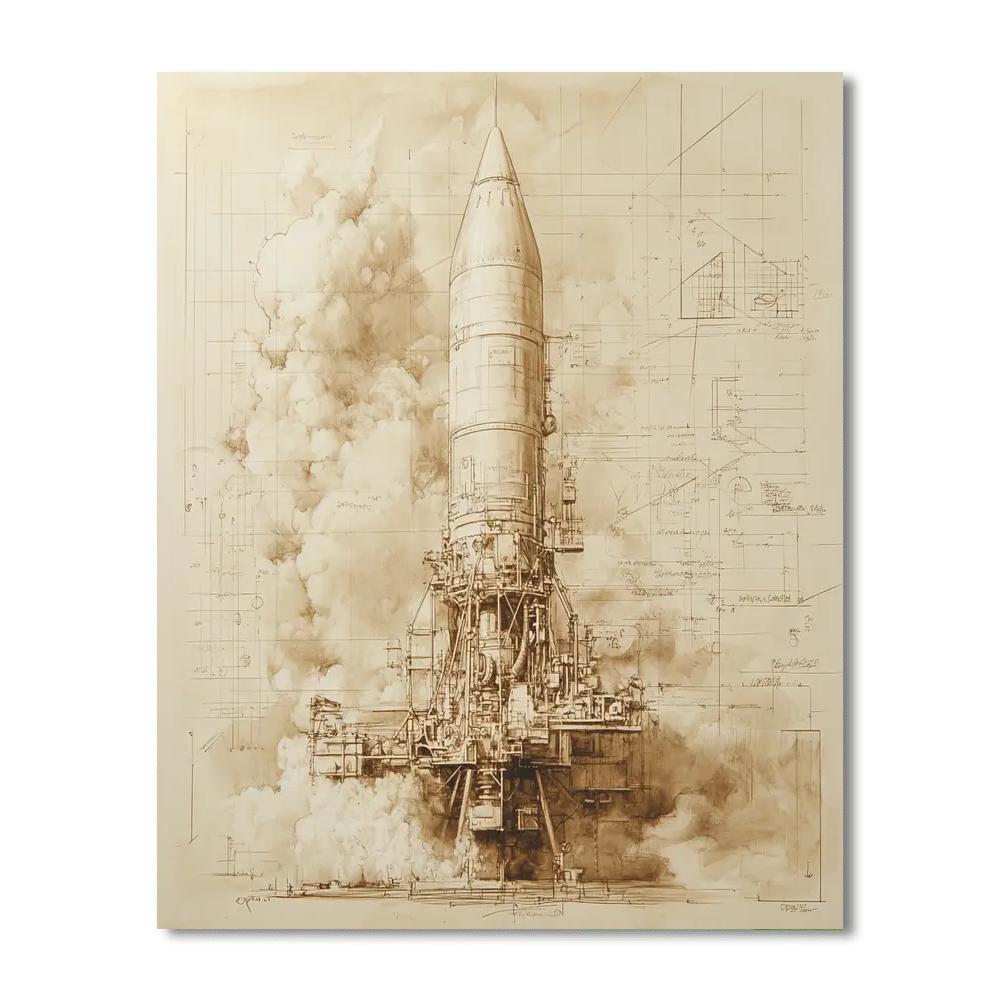 Leonardo Da Vinci Inspired Inventor Sketchbook Number painting