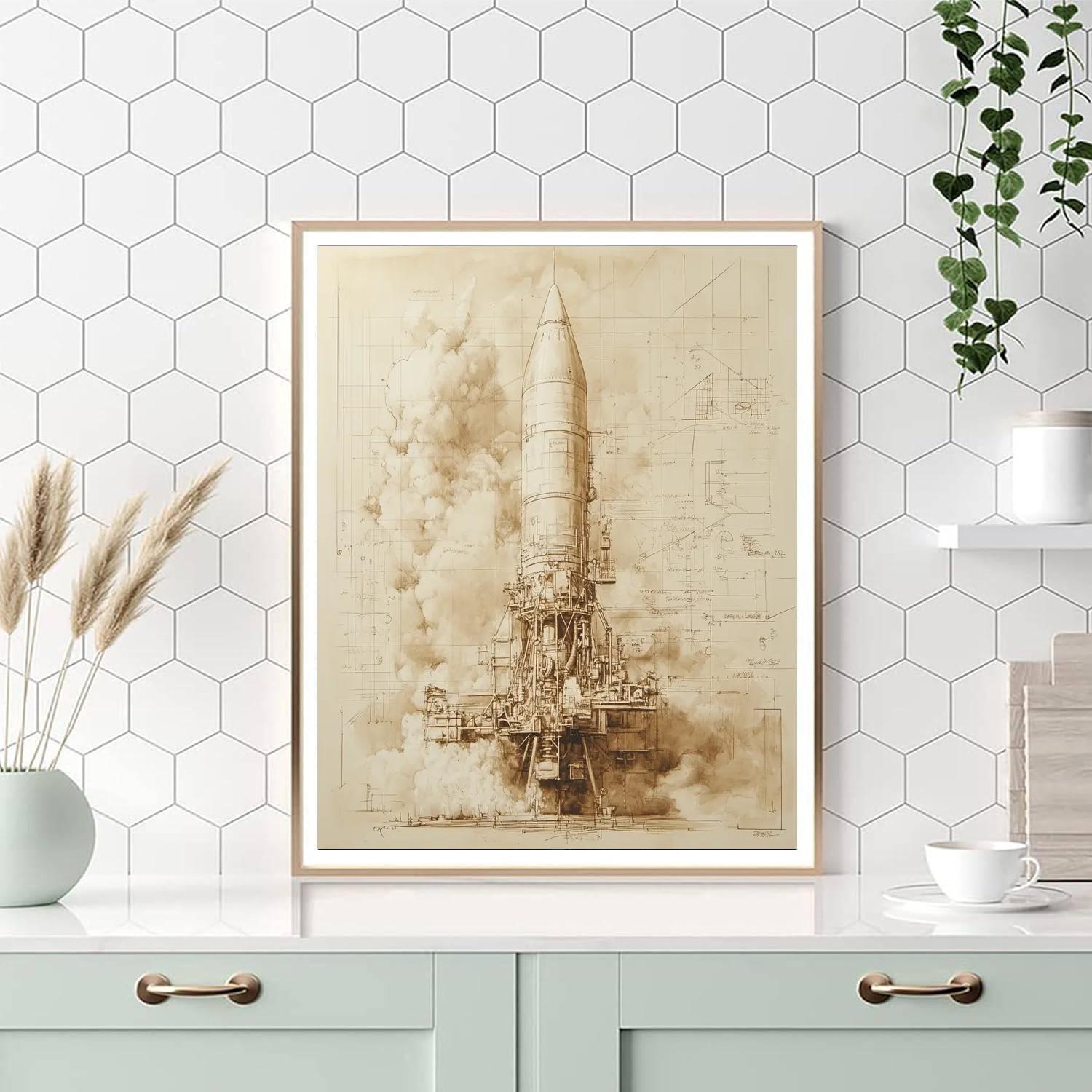 Leonardo Da Vinci Inspired Inventor Sketchbook Number painting