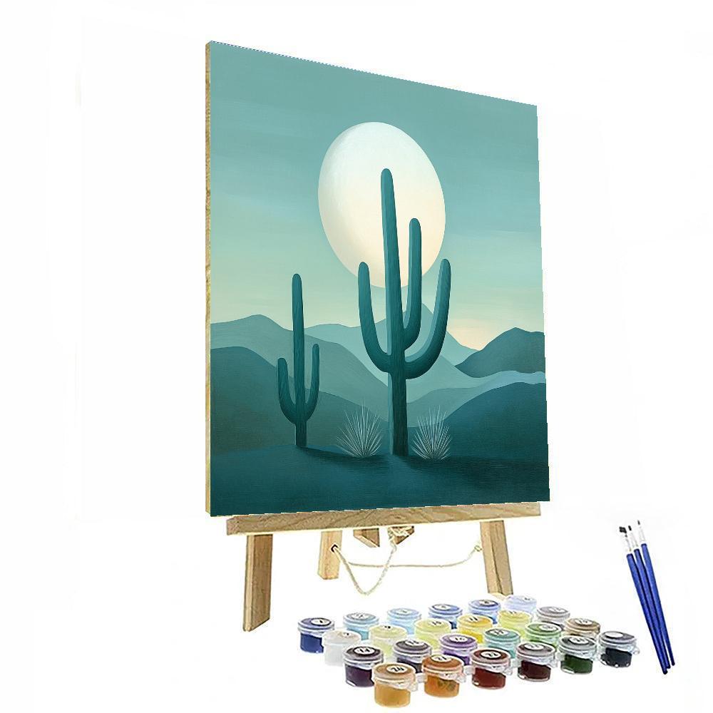 Georgia OKeeffe Inspired Moonlit Cacti Numbered painting kits