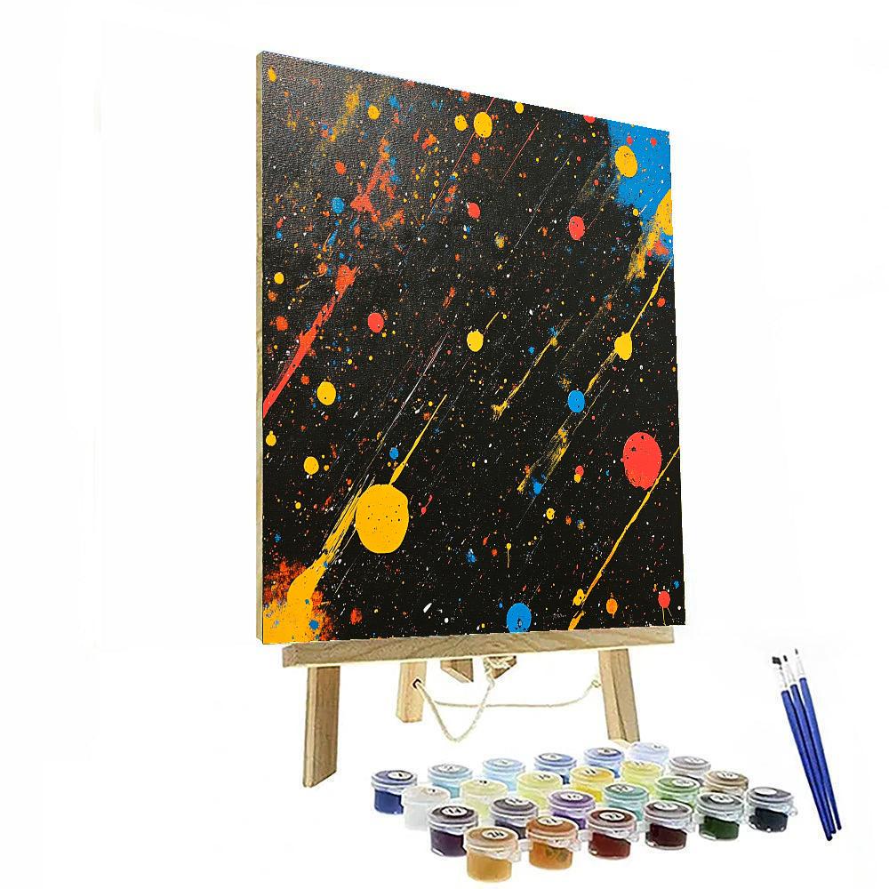 Jackson Pollock Inspired Cosmic Drip DIY paint by numbers