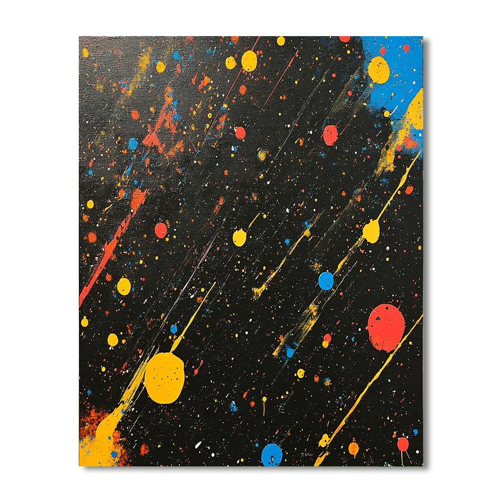 Jackson Pollock Inspired Cosmic Drip DIY paint by numbers