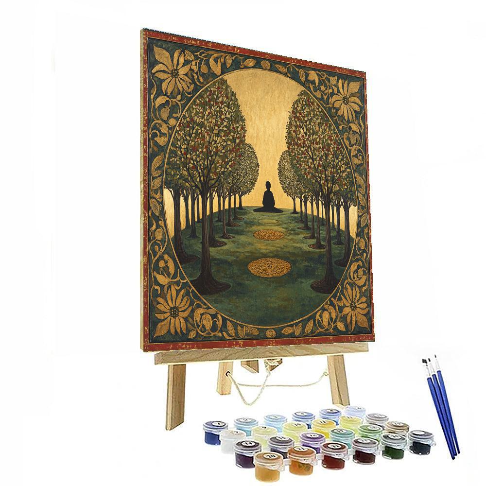 Gustav Klimt Inspired Orchard Of Gold paint by number