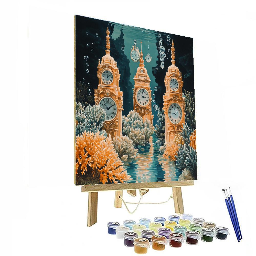 Salvador Dali Inspired Coral Clock Reef painting number kit