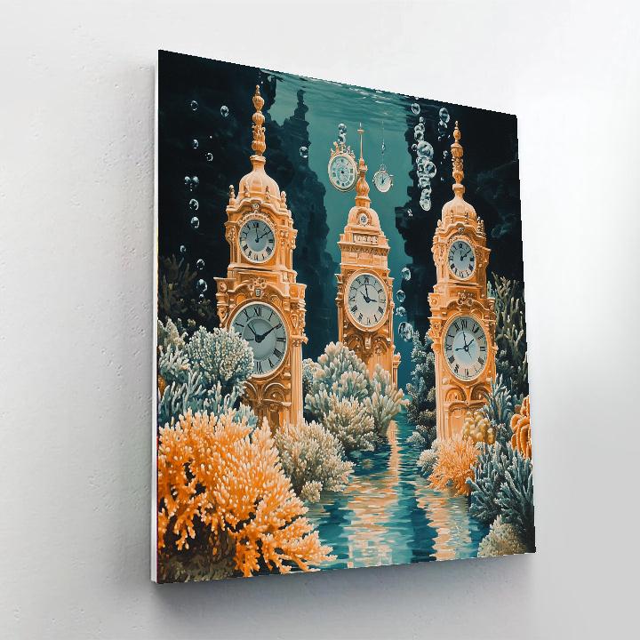 Salvador Dali Inspired Coral Clock Reef painting number kit