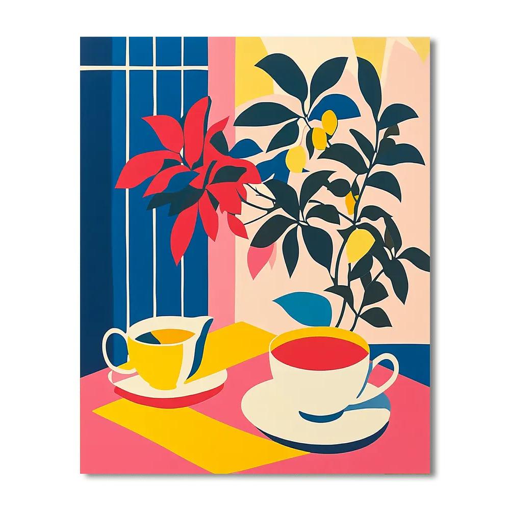 Henri Matisse Inspired Colorful Tea Party Paint by numbers kits