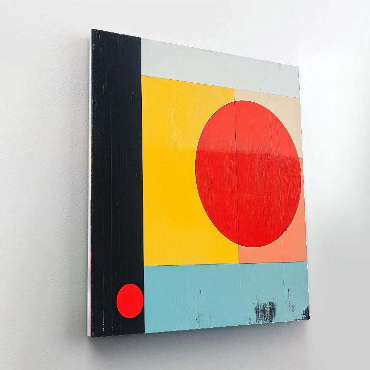 Piet Mondrian Inspired Sunrise Over Grid painting number kit