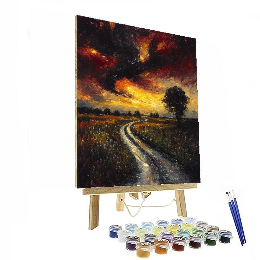 Edvard Munch Inspired Windy Lane painting number kit