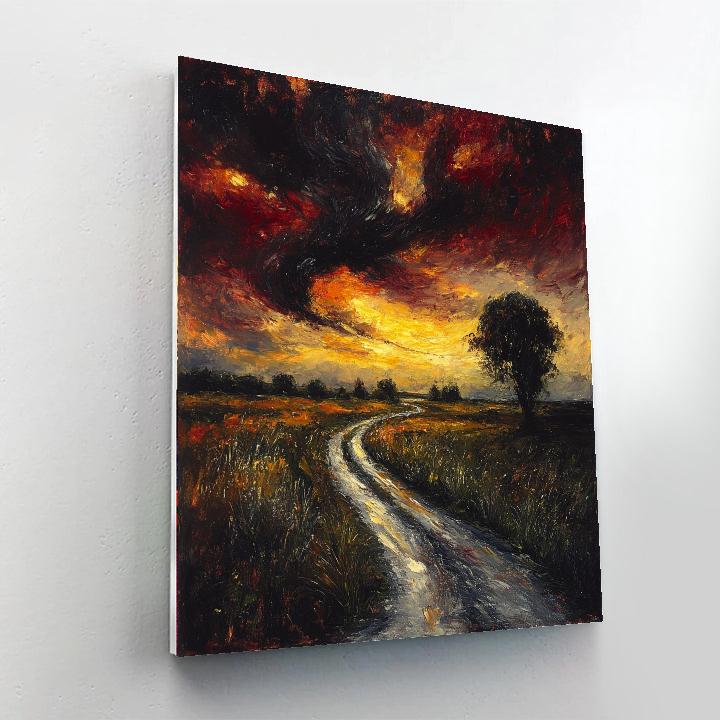 Edvard Munch Inspired Windy Lane painting number kit