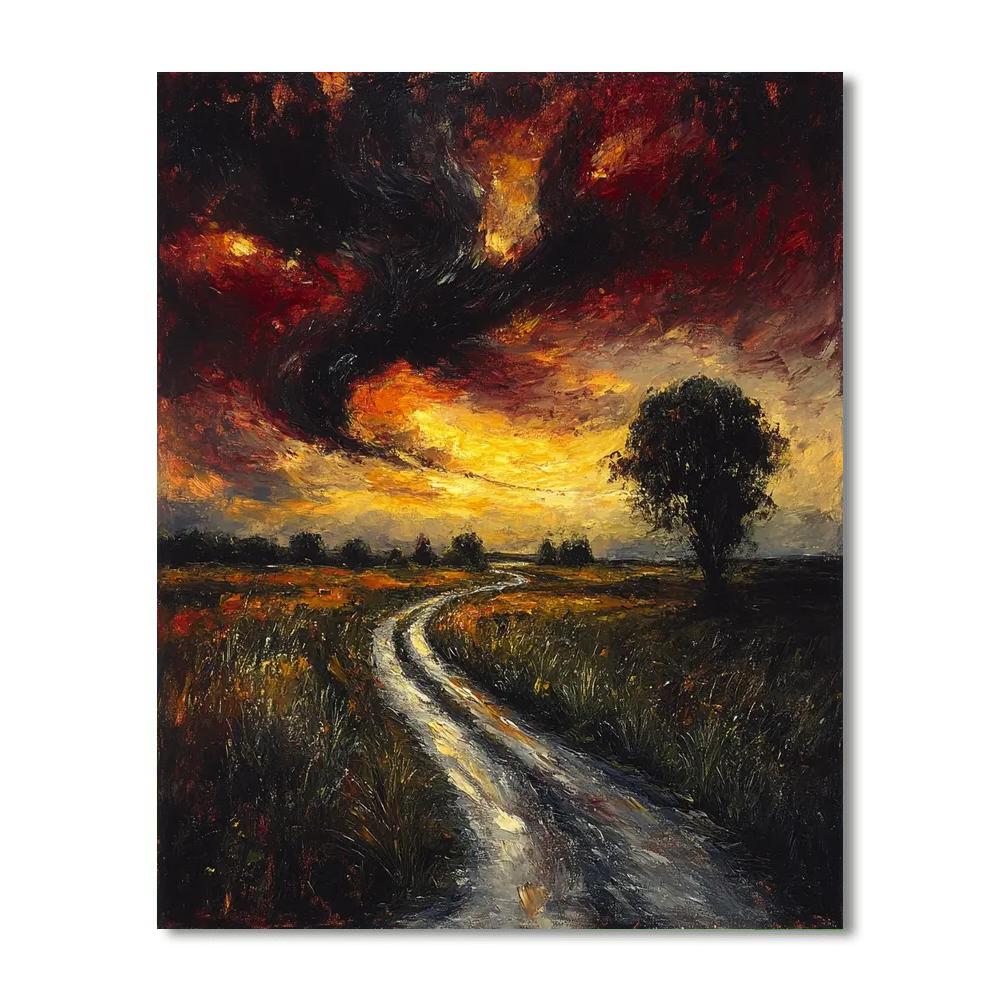 Edvard Munch Inspired Windy Lane painting number kit