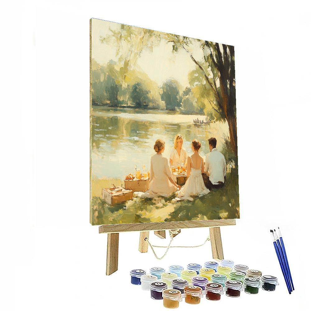 Pierre-Auguste Renoir Inspired Lakeside Picnic painting number kit