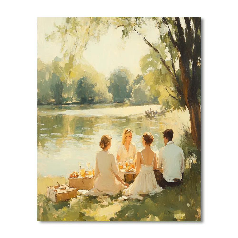 Pierre-Auguste Renoir Inspired Lakeside Picnic painting number kit