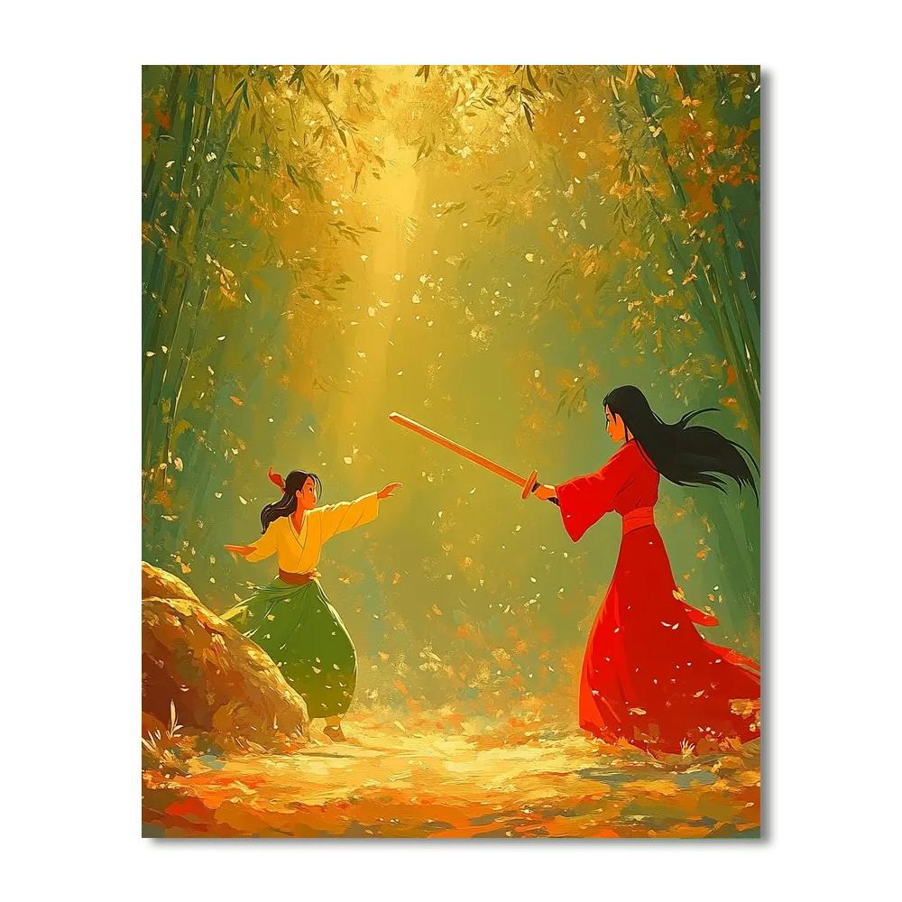 Mulan And Mushu Training Number painting