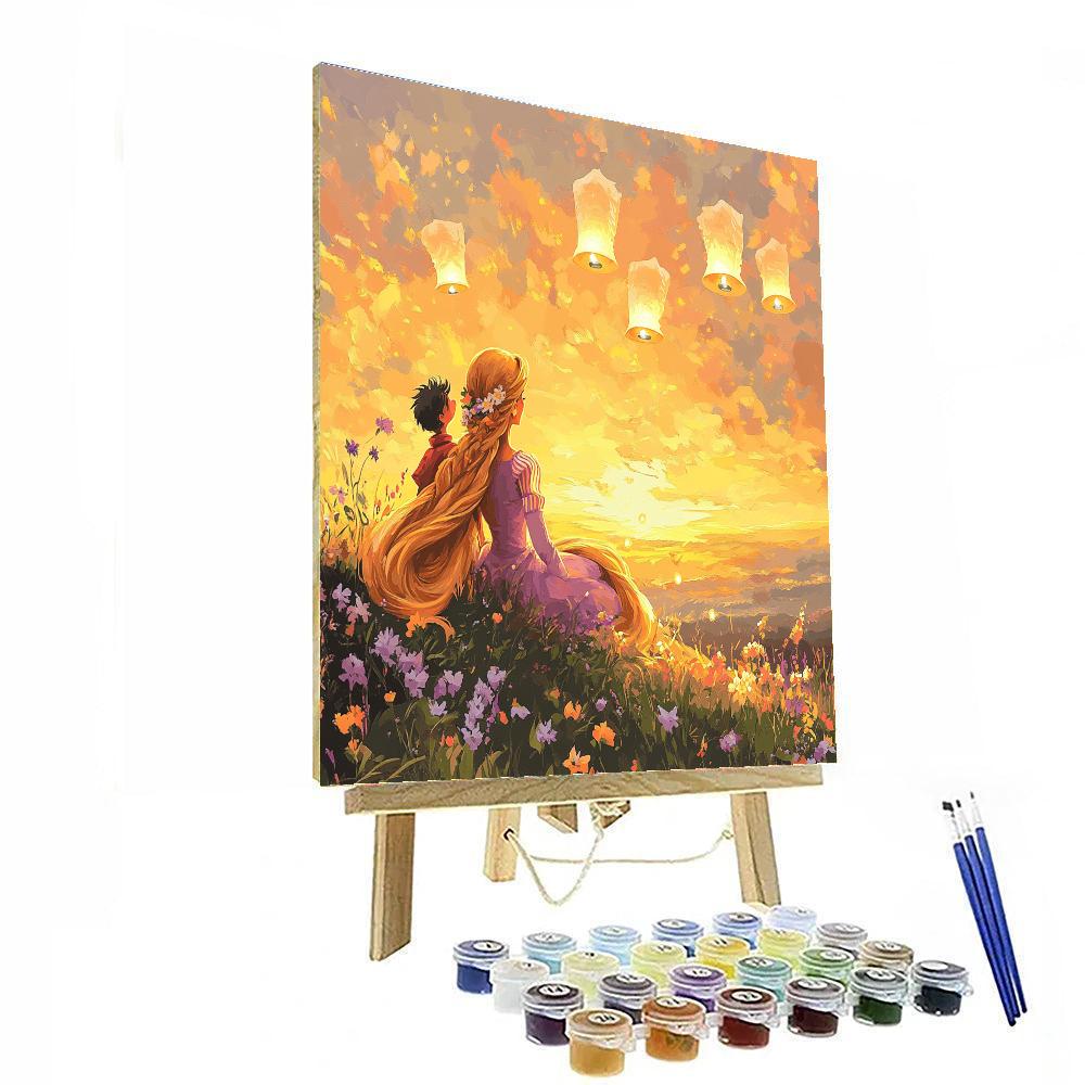 Rapunzel And Pascal Sunset Painting by numbers kit