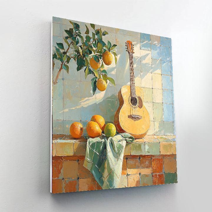 Cezanne Inspired Still Life With Guitar DIY paint by numbers