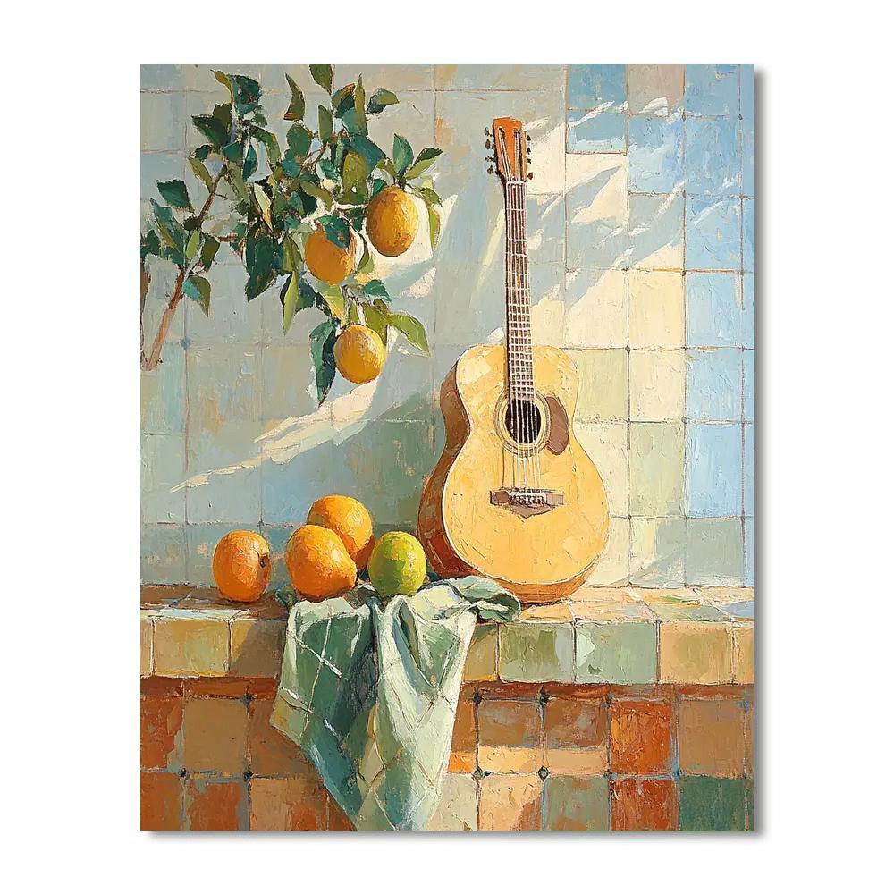 Cezanne Inspired Still Life With Guitar DIY paint by numbers