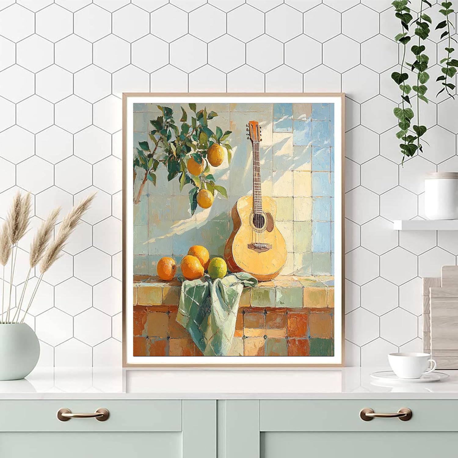 Cezanne Inspired Still Life With Guitar DIY paint by numbers