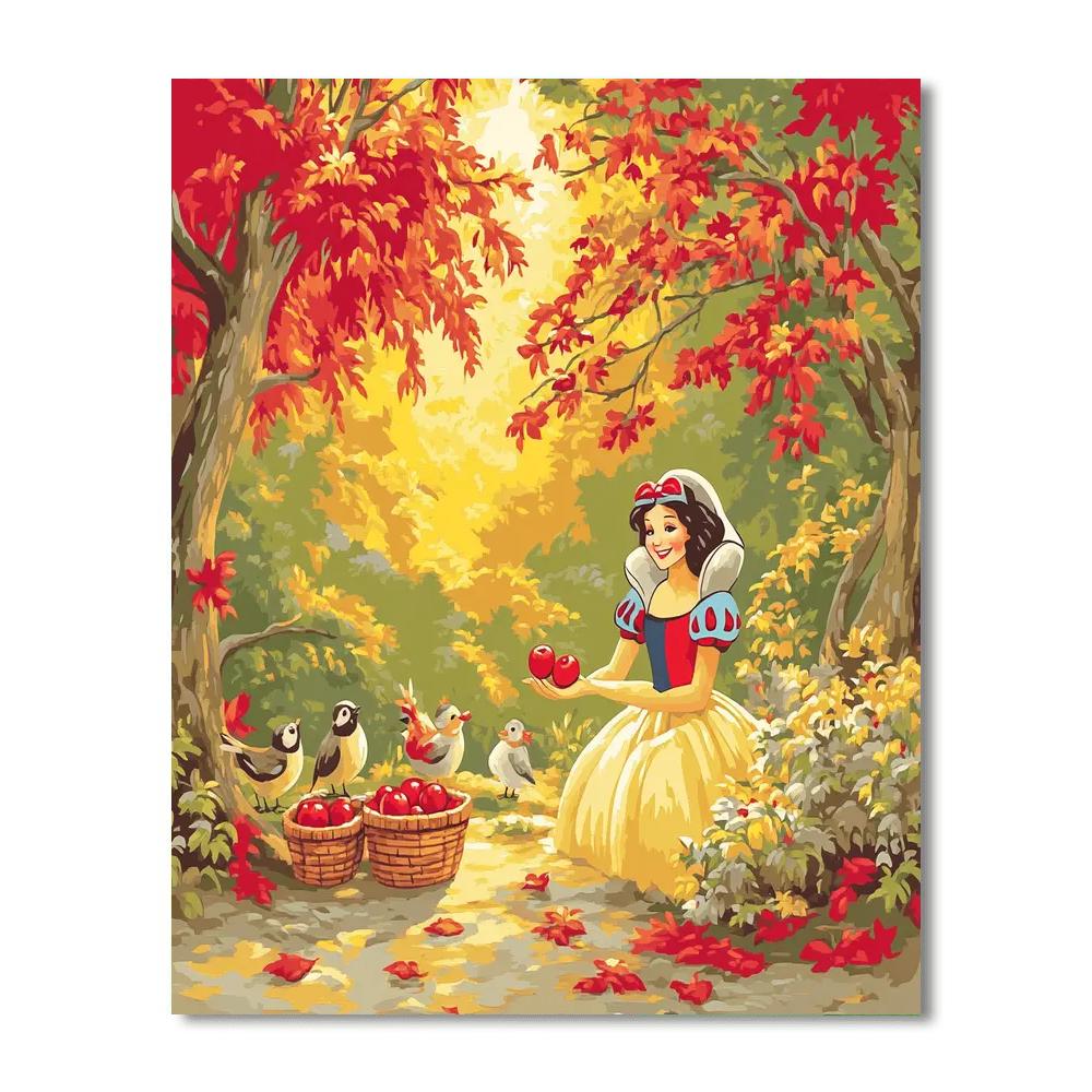 Snow White Apple Picnic paint by color