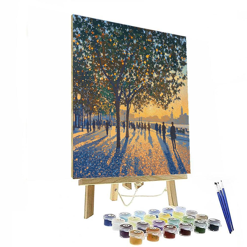 Seurat Inspired Evening Promenade Number painting
