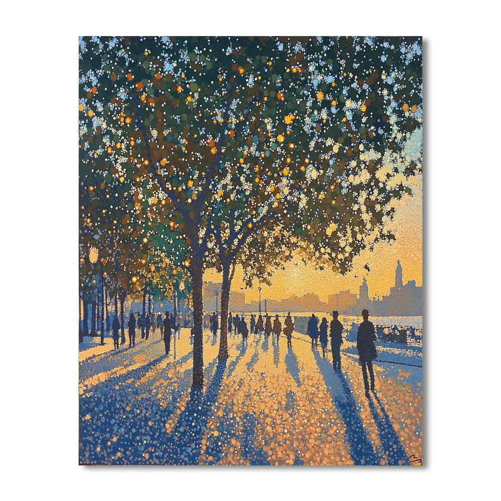 Seurat Inspired Evening Promenade Number painting