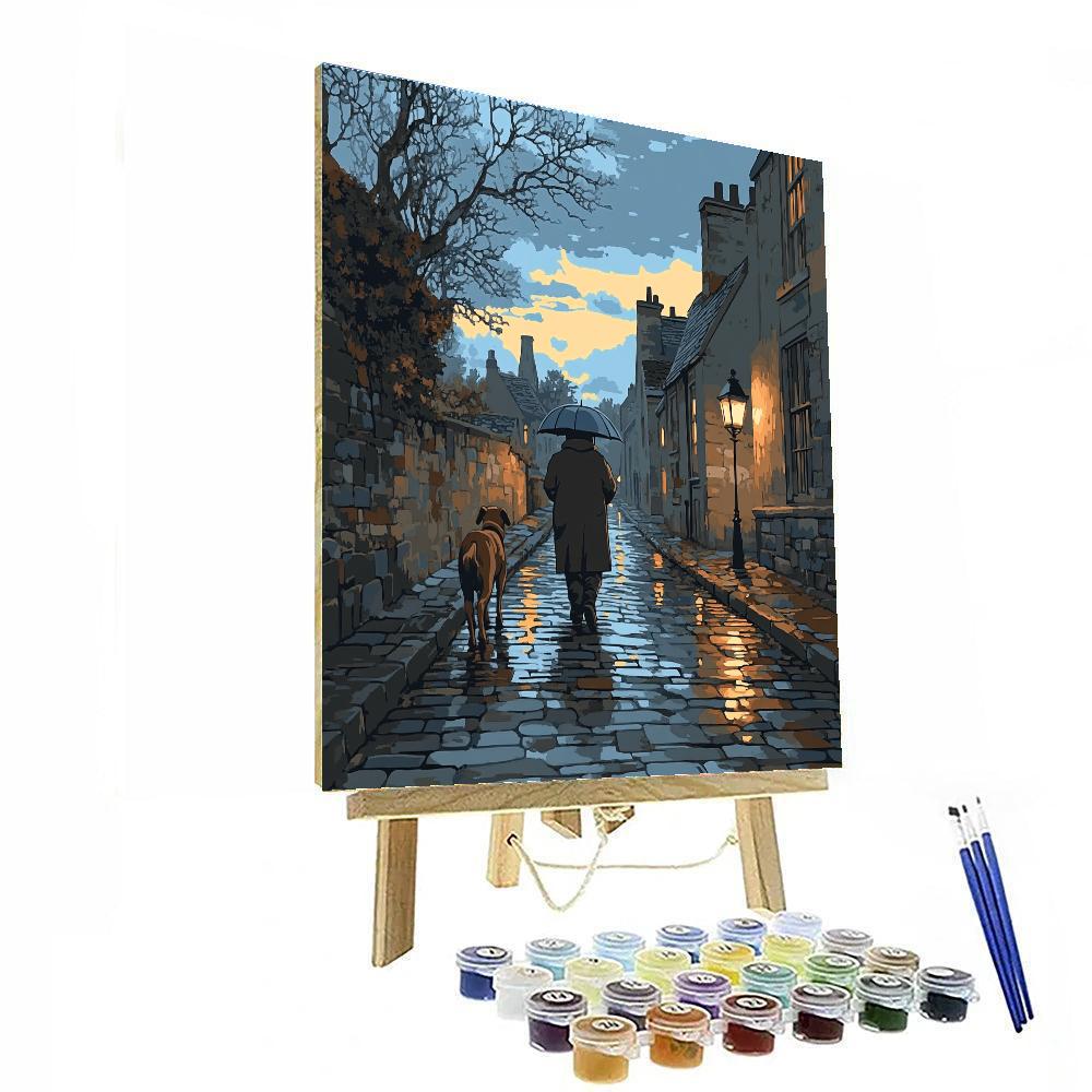 Grumpy Rainy Walk Numbered painting kits