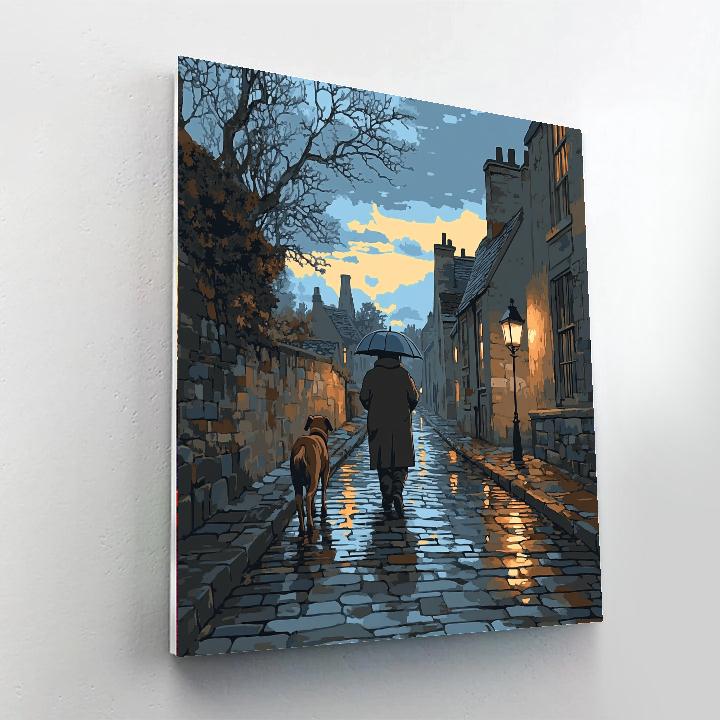Grumpy Rainy Walk Numbered painting kits