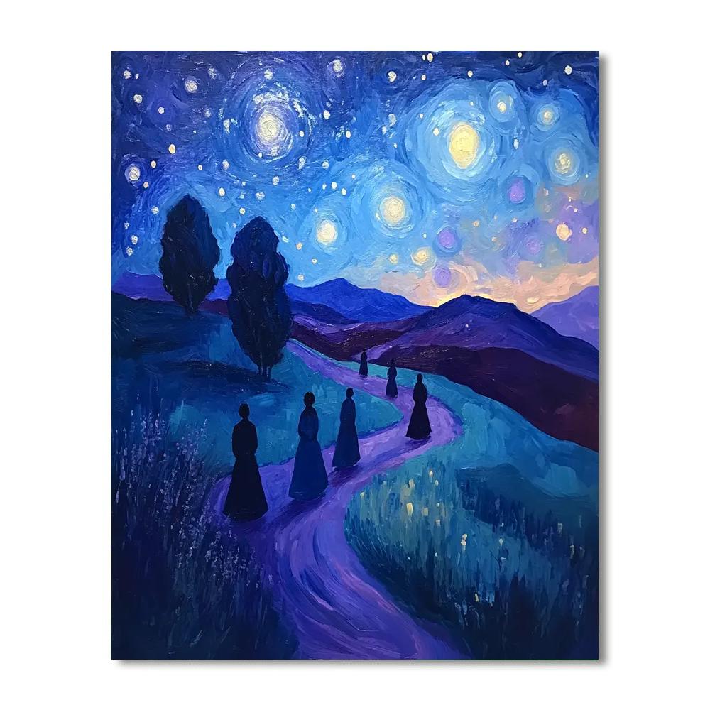 Marianne Von Werefkin Inspired Starry Pilgrimage paint by color