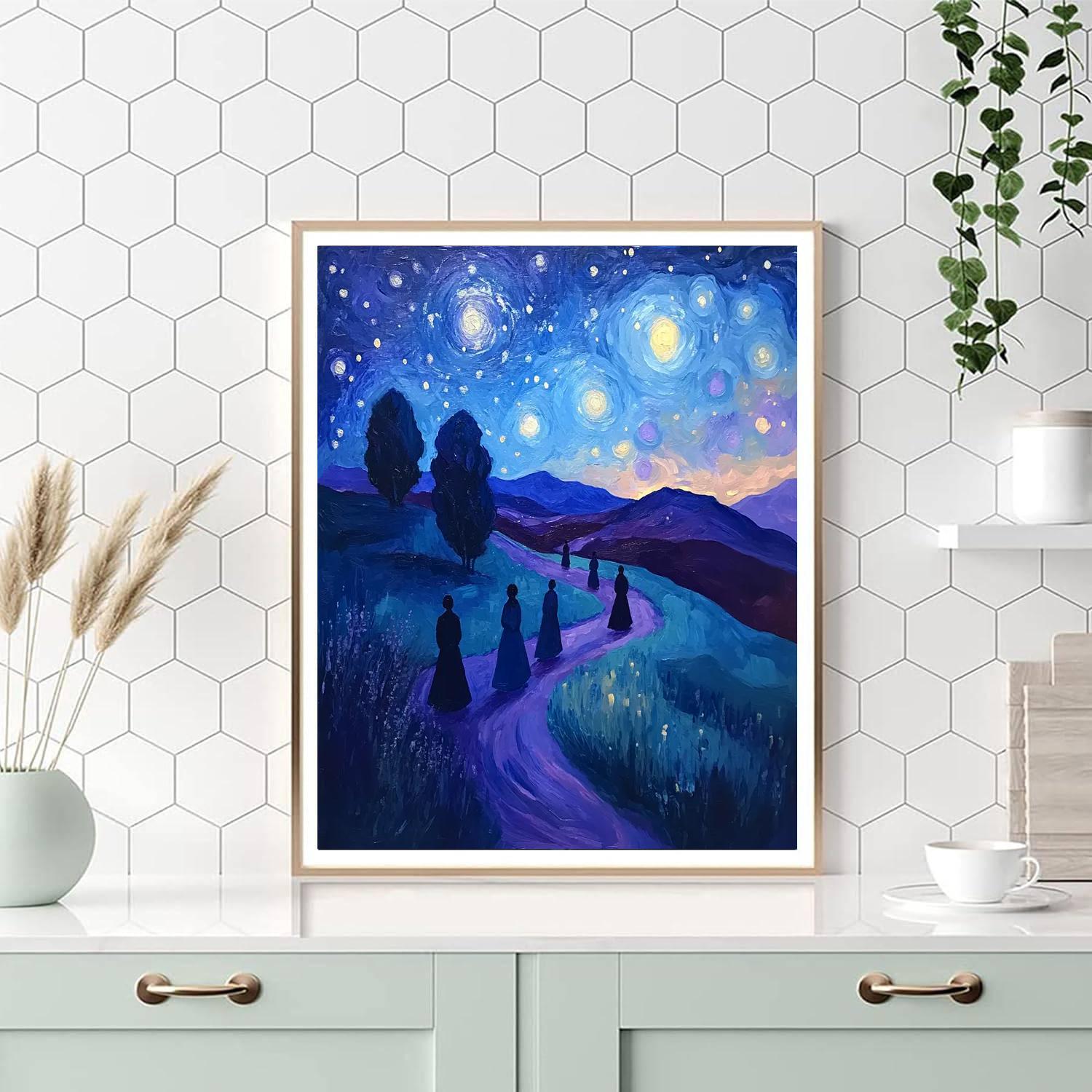 Marianne Von Werefkin Inspired Starry Pilgrimage paint by color
