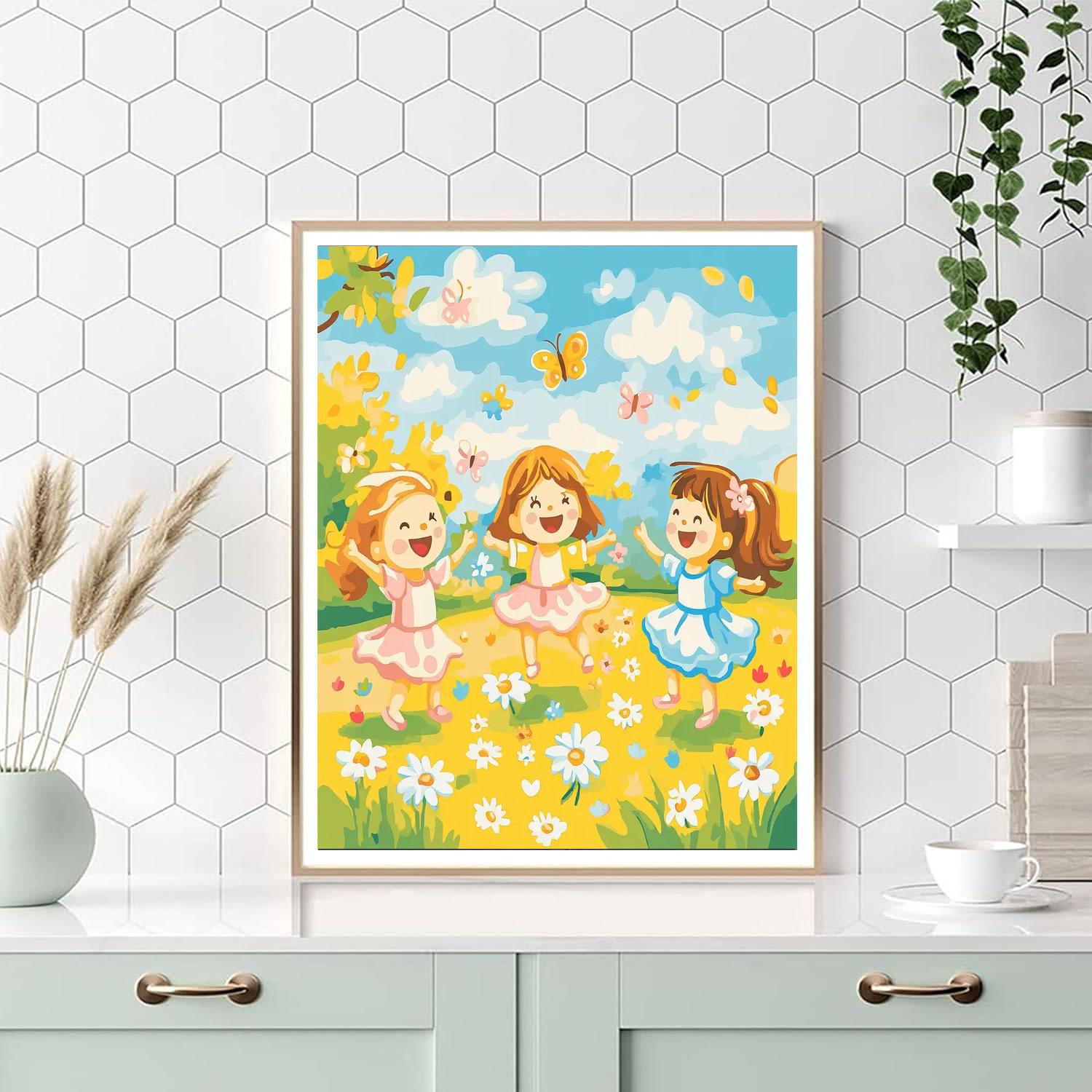 Happy Flower Dance Painting by numbers kit