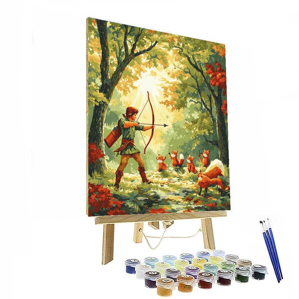 Robin Hood Forest Archery Number painting