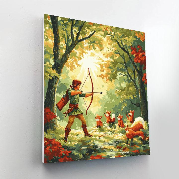 Robin Hood Forest Archery Number painting