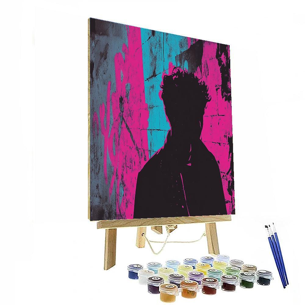 Banksy Inspired Neon Alley paint by number