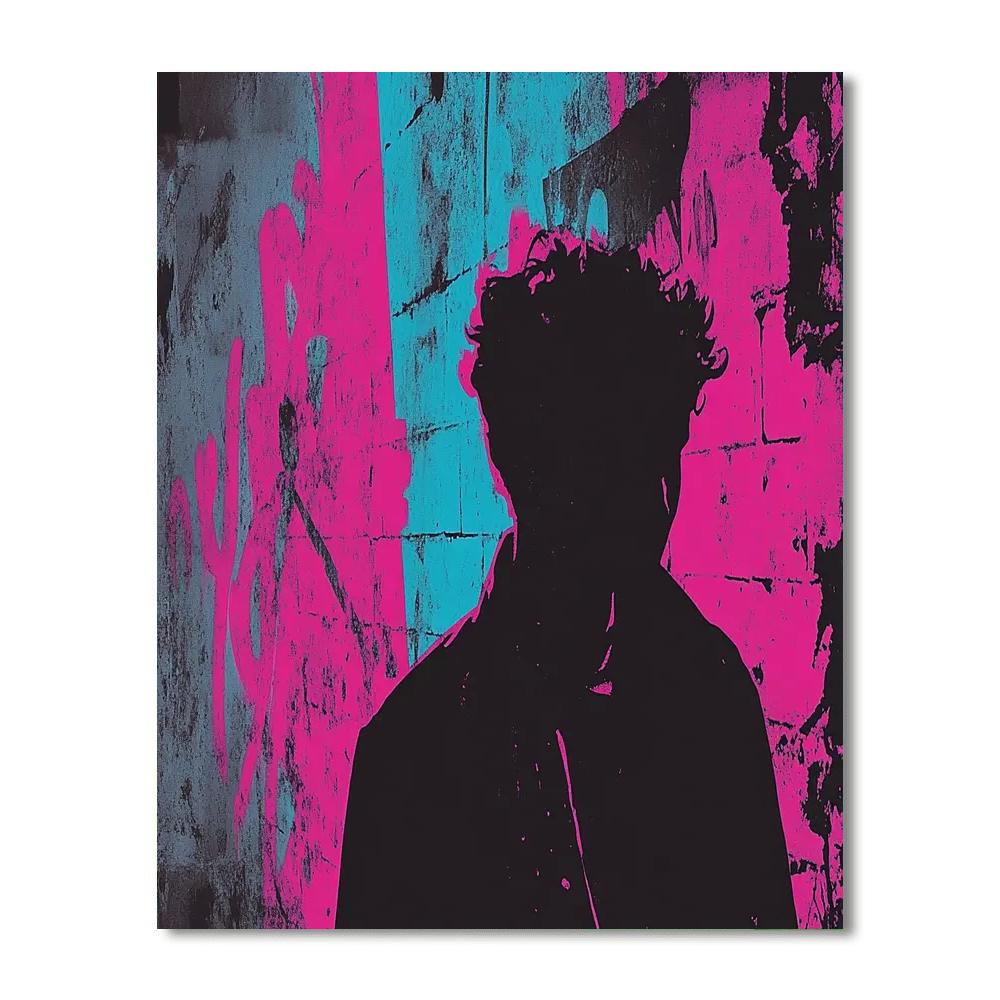 Banksy Inspired Neon Alley paint by number