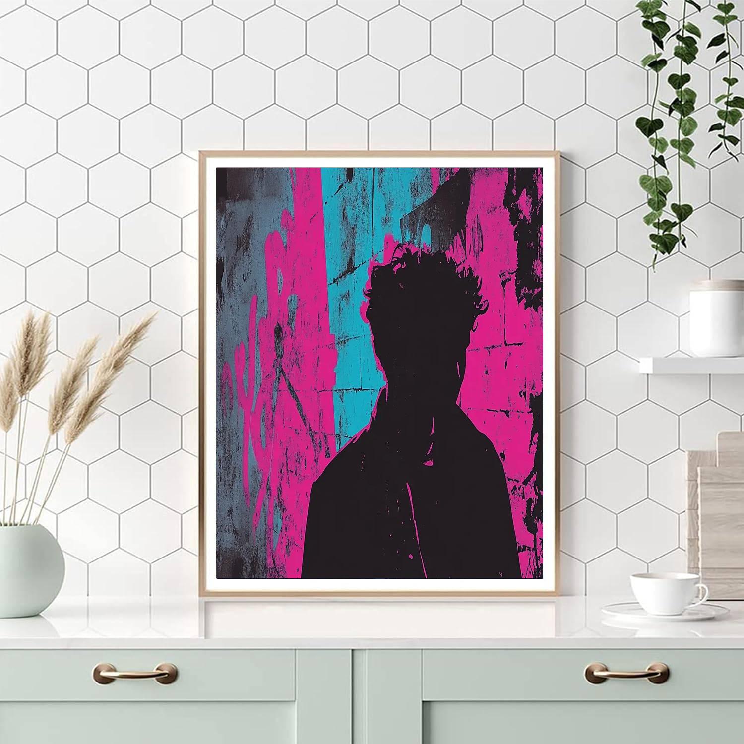 Banksy Inspired Neon Alley paint by number