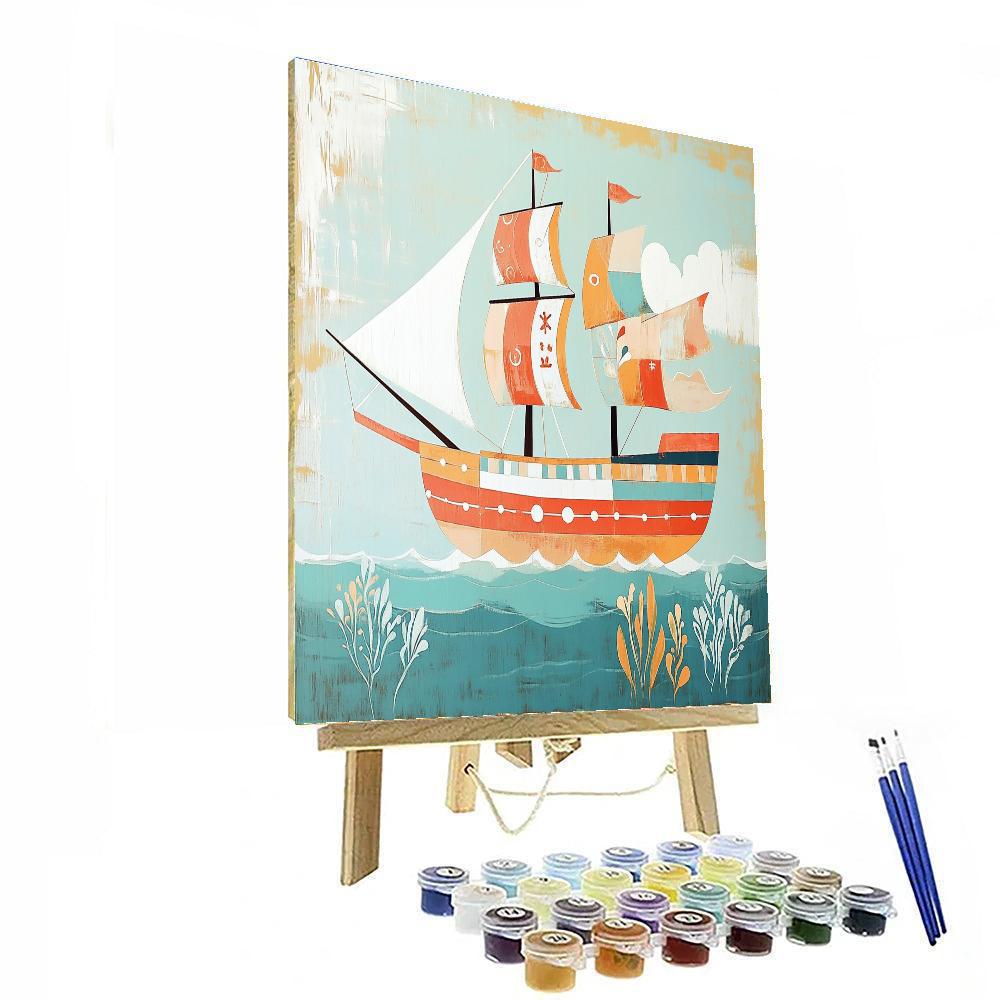 Paul Klee Inspired Toy Ship Paint by numbers art