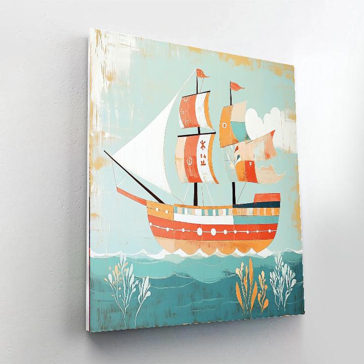 Paul Klee Inspired Toy Ship Paint by numbers art