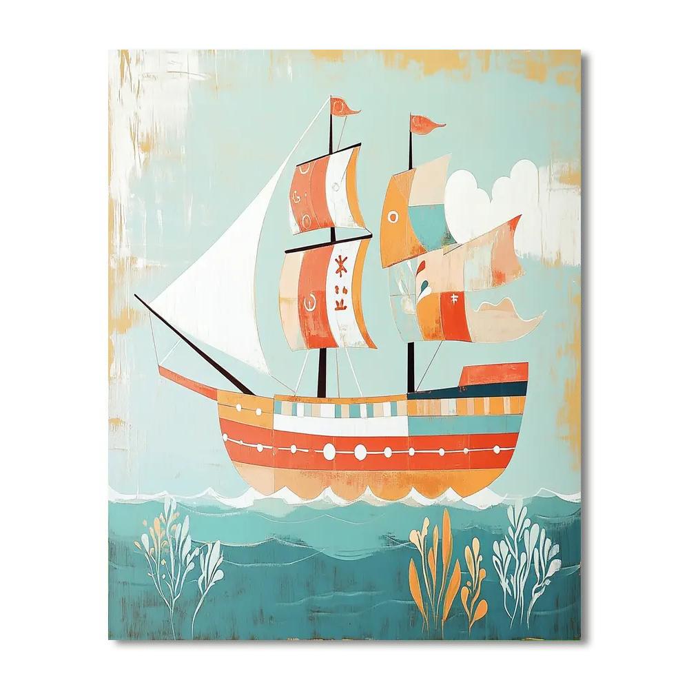 Paul Klee Inspired Toy Ship Paint by numbers art