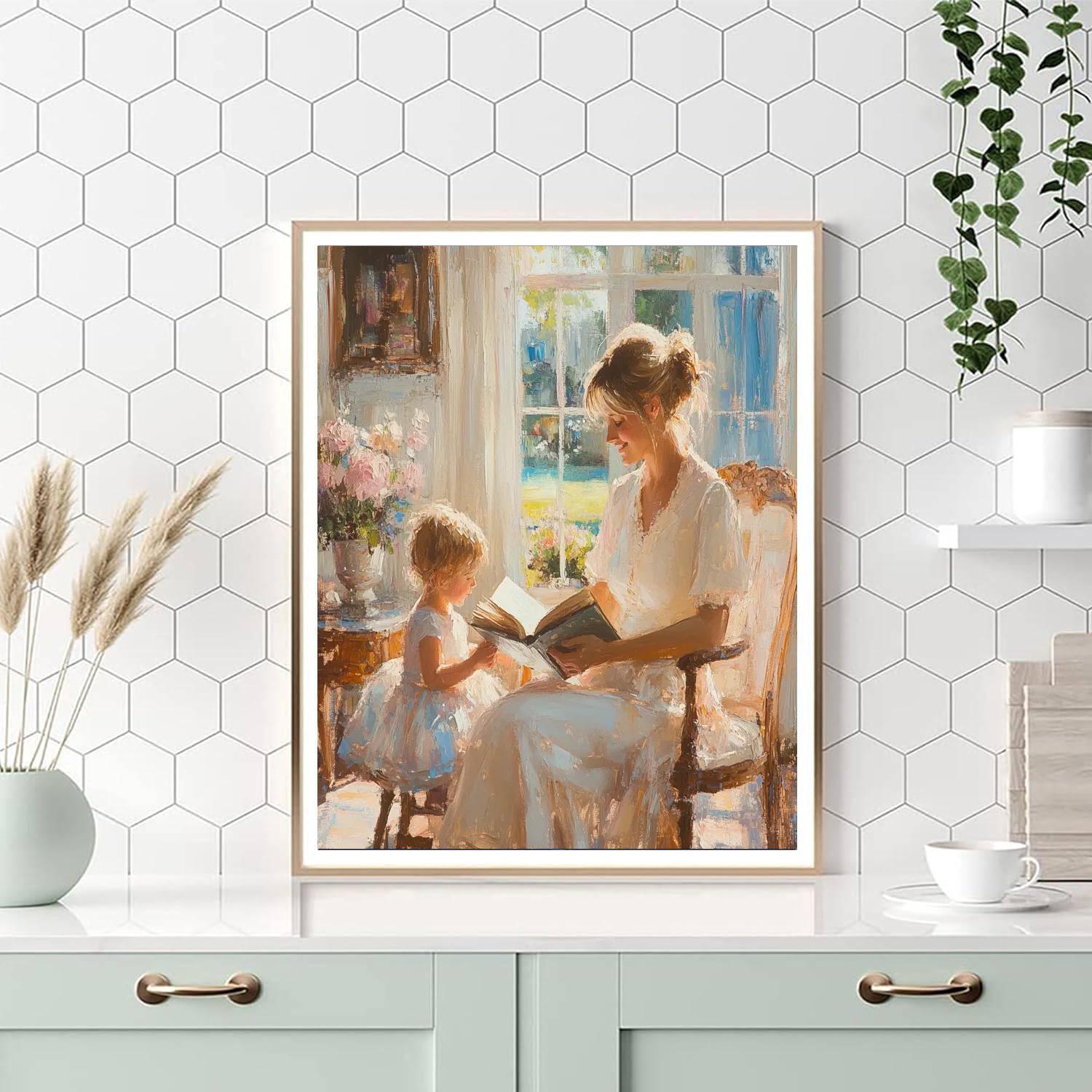 Mary Cassatt Inspired Afternoon Reading Numbered painting kits