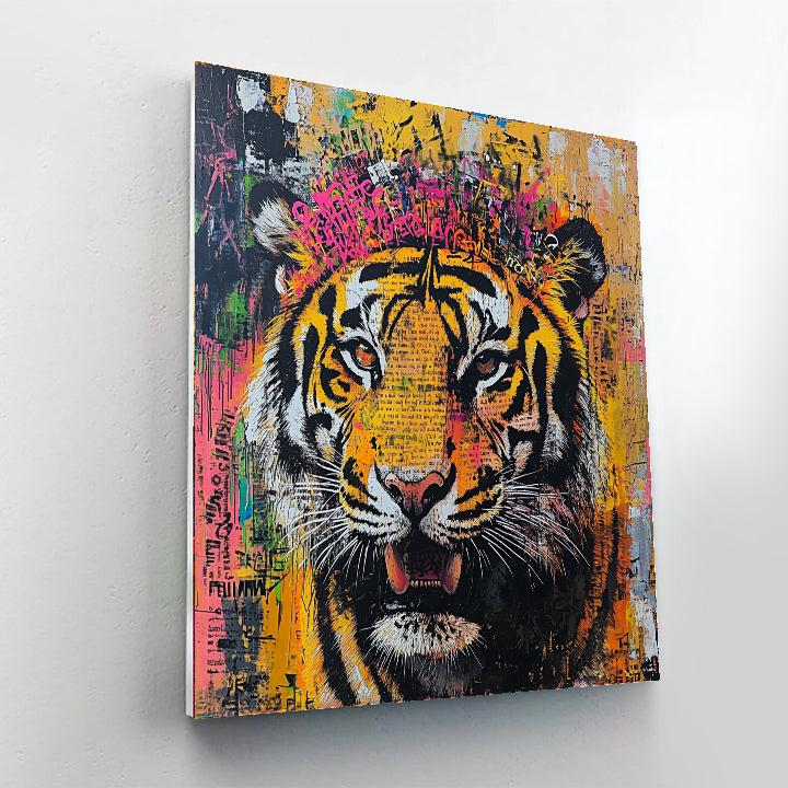 Jean-Michel Basquiat Inspired Neon Tiger painting number kit