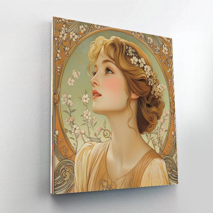 Alphonse Mucha Inspired Perfume Ad Numbered painting kits