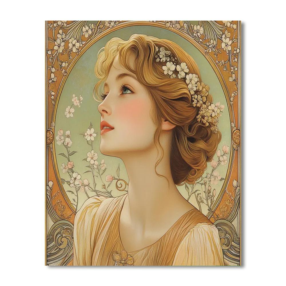 Alphonse Mucha Inspired Perfume Ad Numbered painting kits