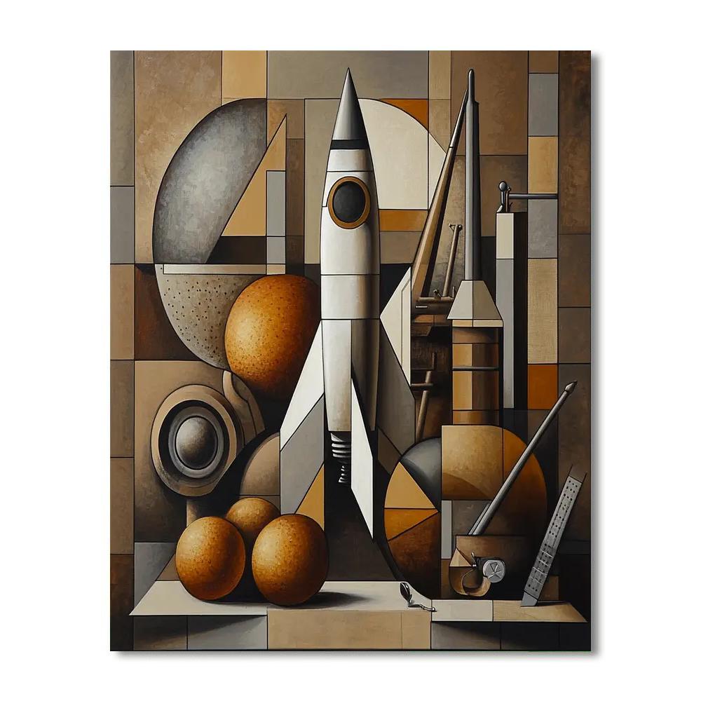 Pablo Picasso Inspired Still Life With Rockets DIY paint by numbers