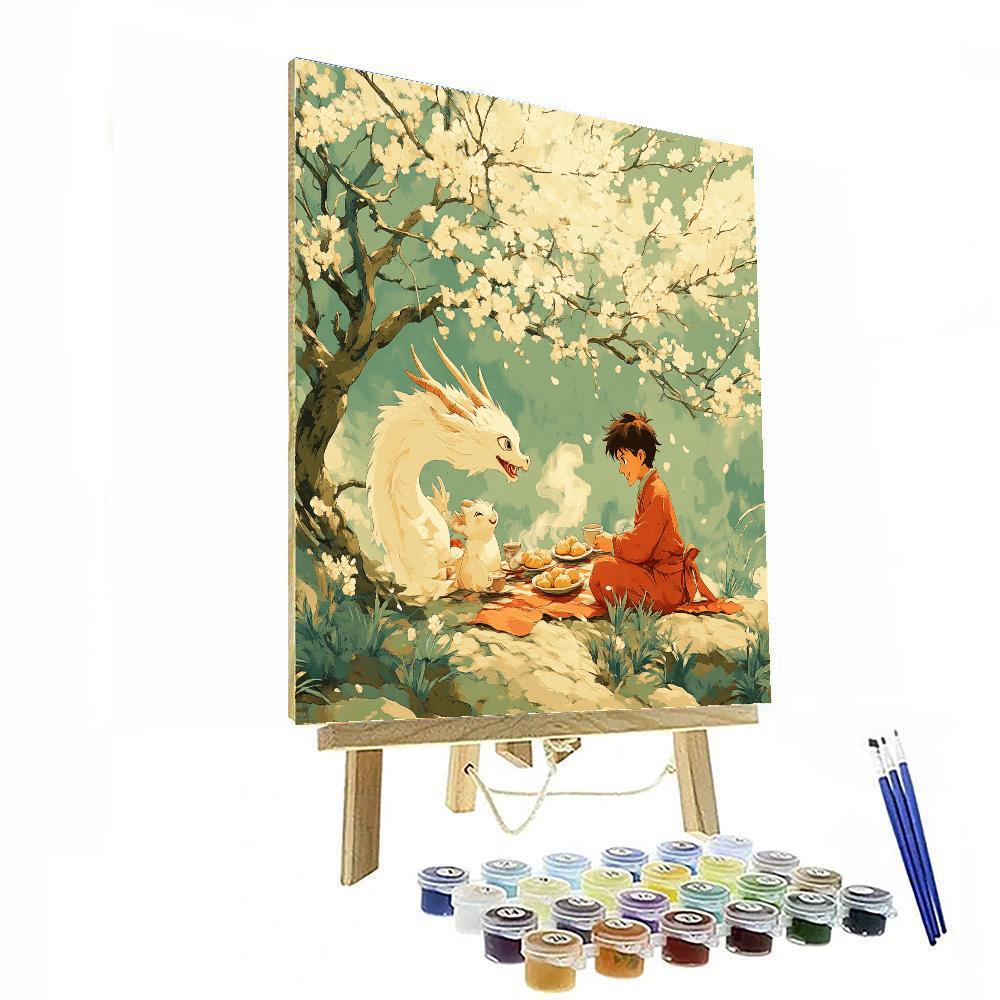 Mulan And Mushu Picnic painting number kit